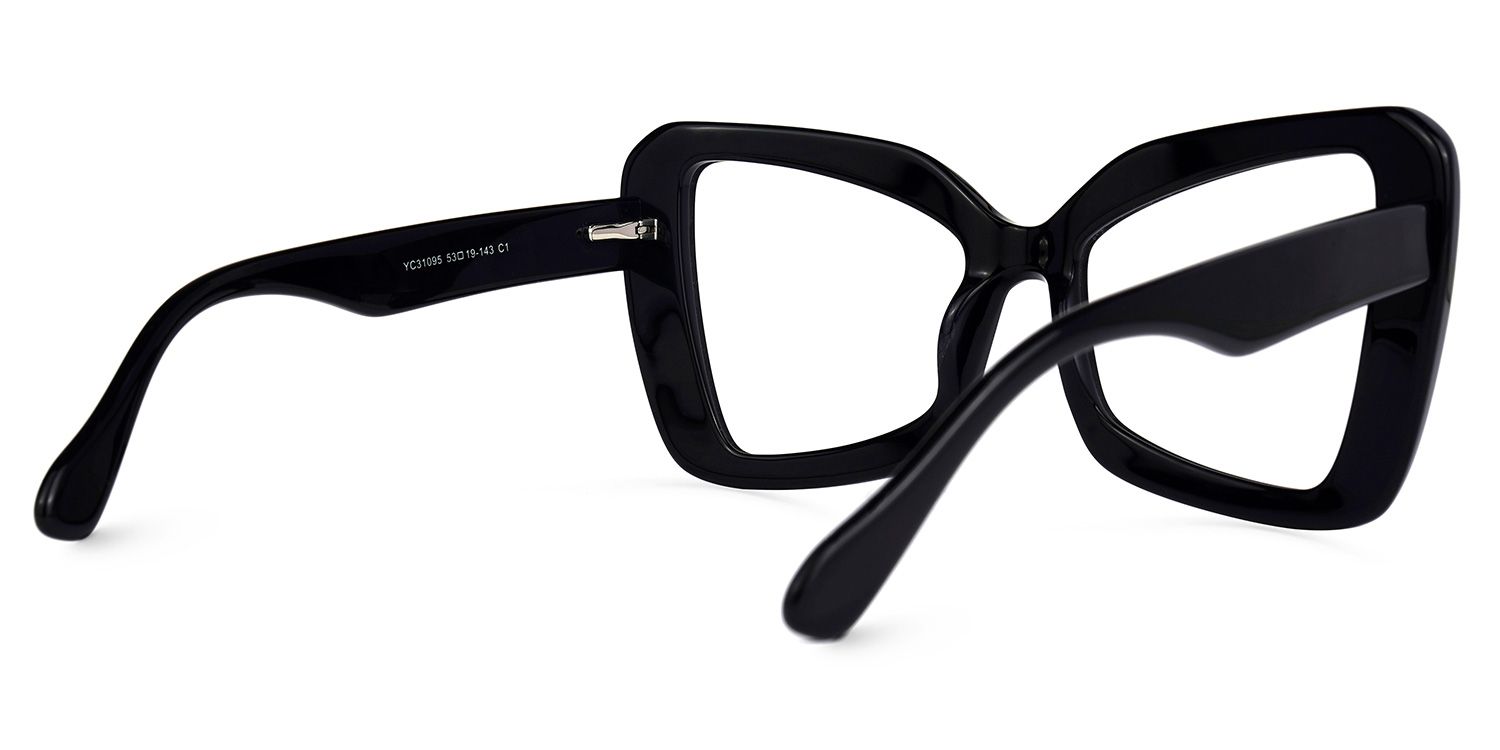 Mandi - Butterfly Black Eyeglasses | Vooglam Side View