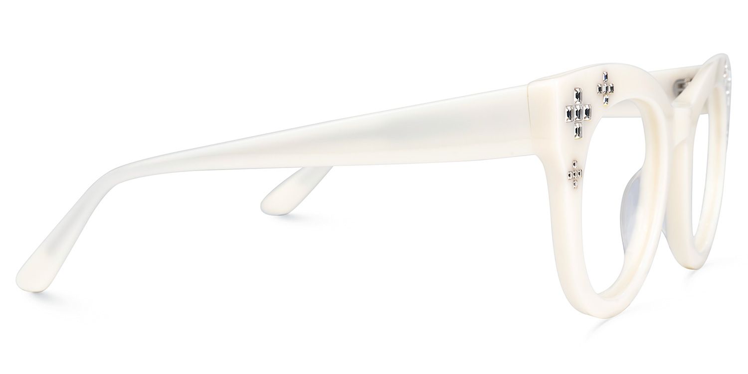 Dembo - Round White Eyeglasses product detail 4