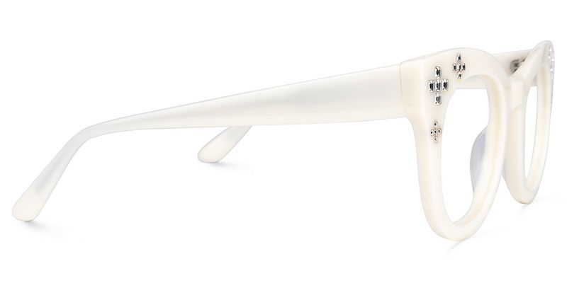 Dembo - Round White Eyeglasses - 4