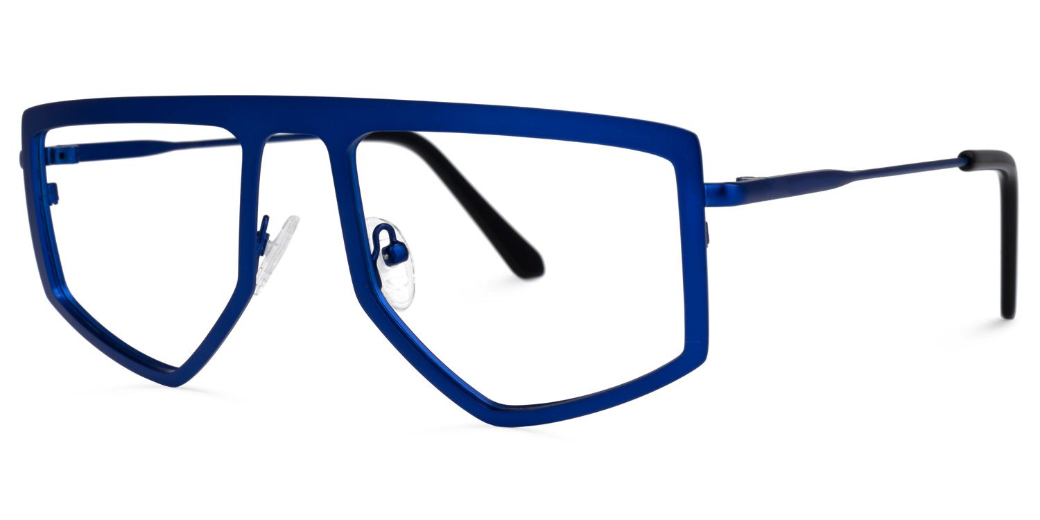 Lopez - Aviator Blue Eyeglasses | Vooglam Front View