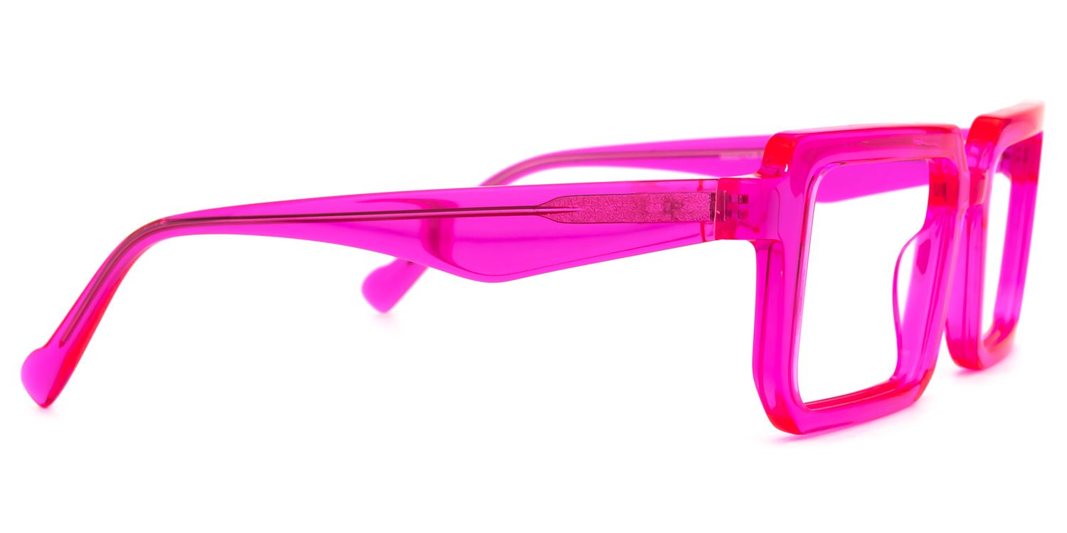 Cassiel - Rectangle Pink Eyeglasses - 4