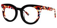 Elmore - Round Black Eyeglasses | Vooglam Front View
