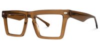 Kenty - Rectangle Brown Eyeglasses | Vooglam Front View