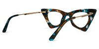 Gretchen - Geometric Brown/Blue Eyeglasses | Vooglam Side View