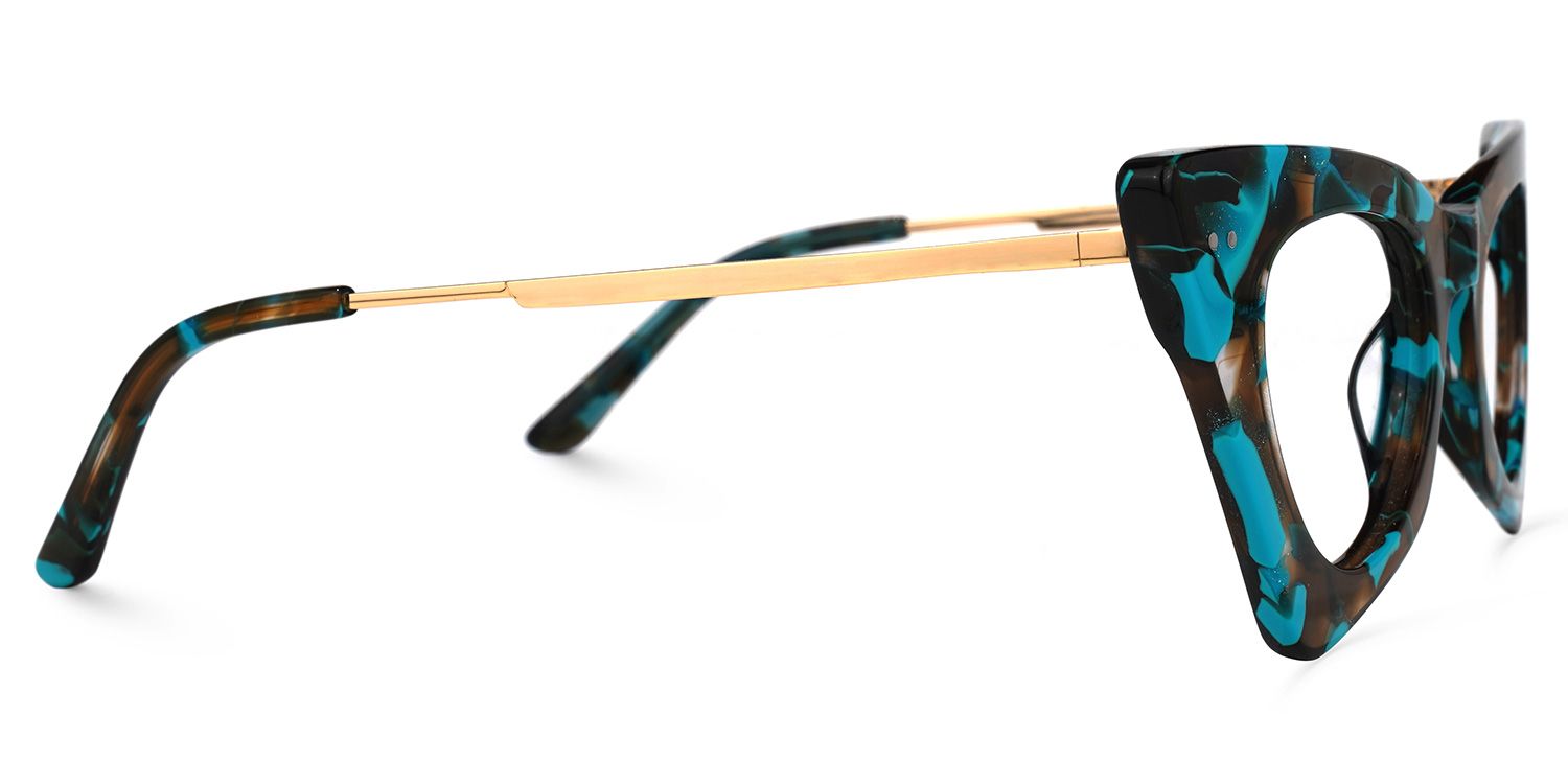 Gretchen - Geometric Brown/Blue Eyeglasses product detail 4