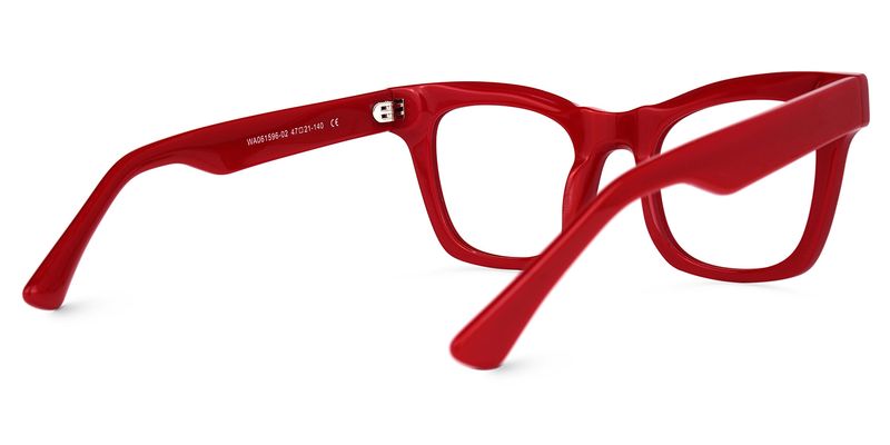 Stevens - Rectangle Red Eyeglasses - 3