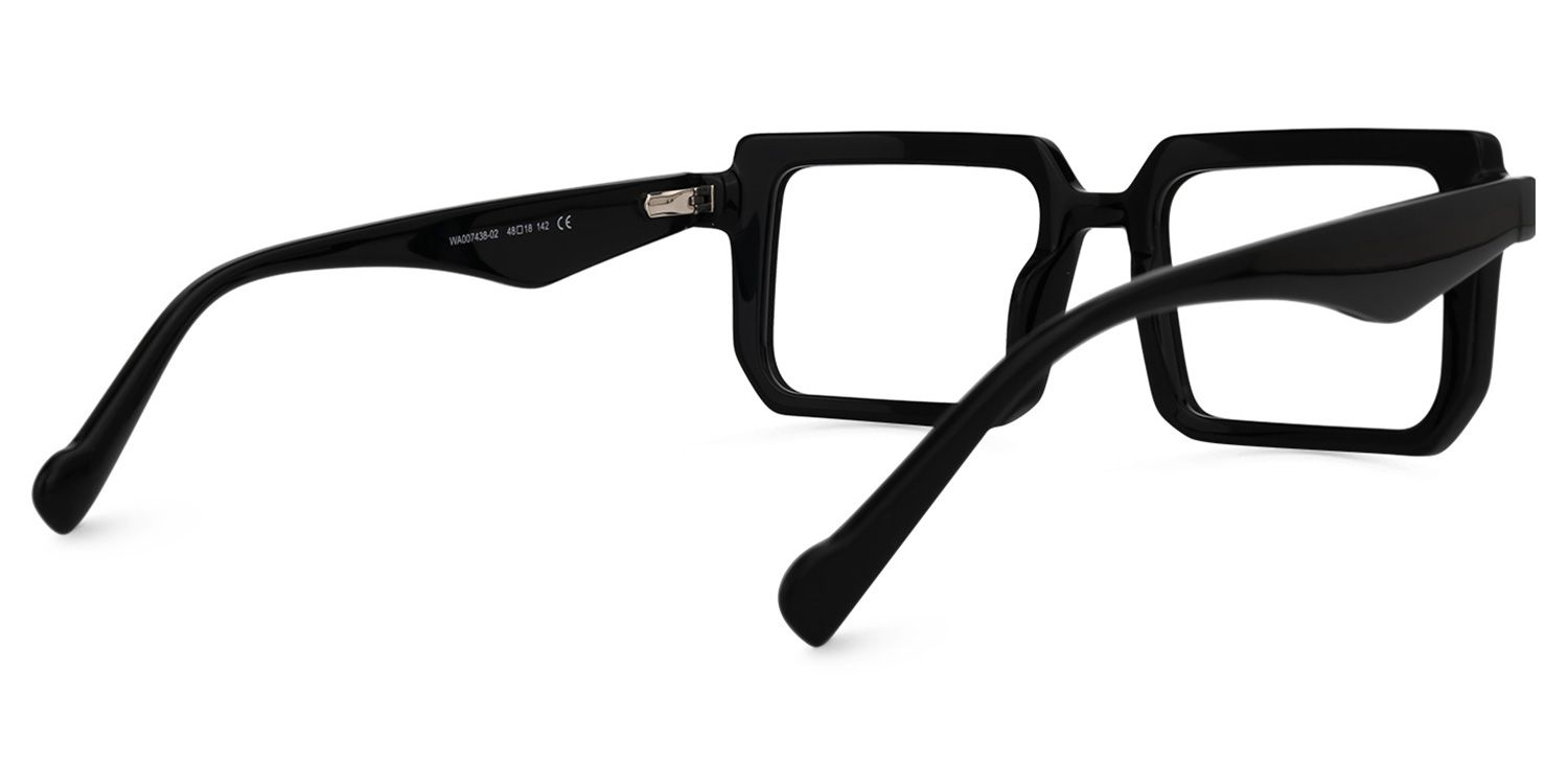 Cassiel - Rectangle Black Eyeglasses product detail 3