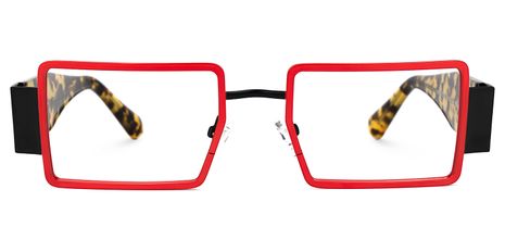 Anitta - Rectangle Red Eyeglasses