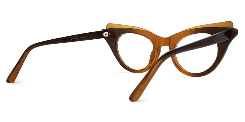 Debra - Cat Eye Brown Eyeglasses - 3