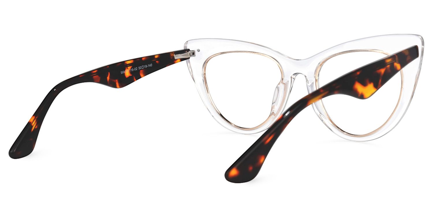 Akua - Cat Eye Crystal Eyeglasses | Vooglam Side View