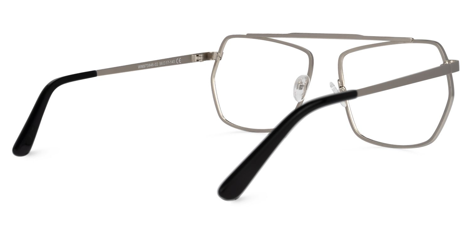 Alexa - Aviator Silver Eyeglasses - 3