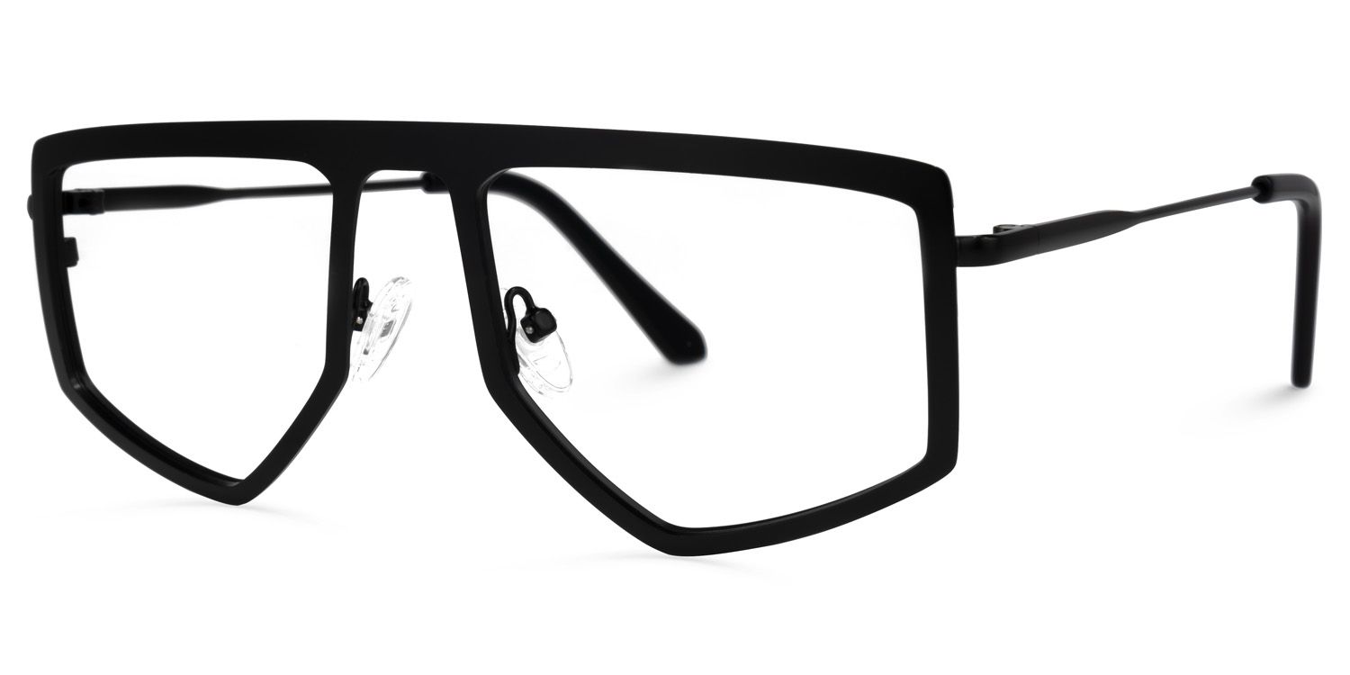 Lopez - Aviator Black Eyeglasses | Vooglam Front View