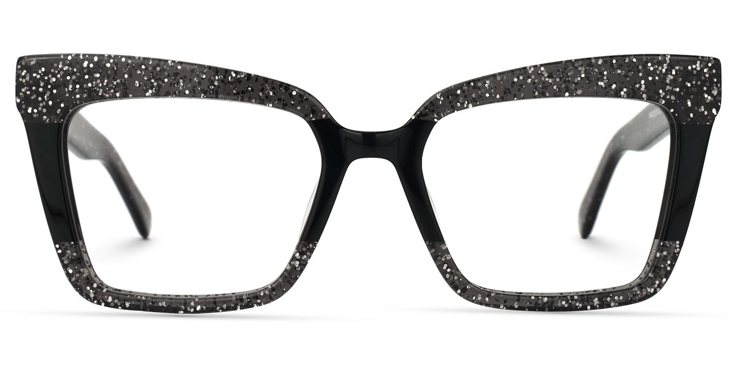 Galarza - Rectangle Black Eyeglasses - 1