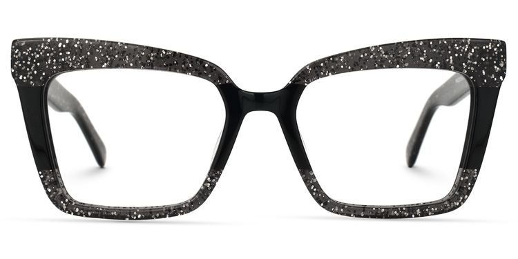 Galarza - Rectangle Black Eyeglasses | Vooglam