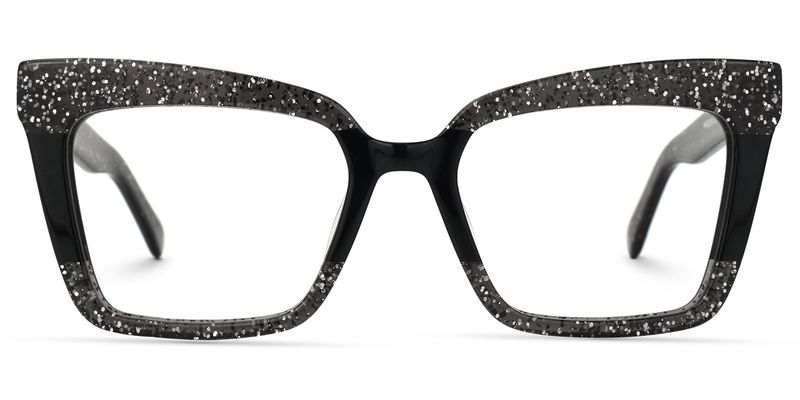 Galarza - Rectangle Black Eyeglasses