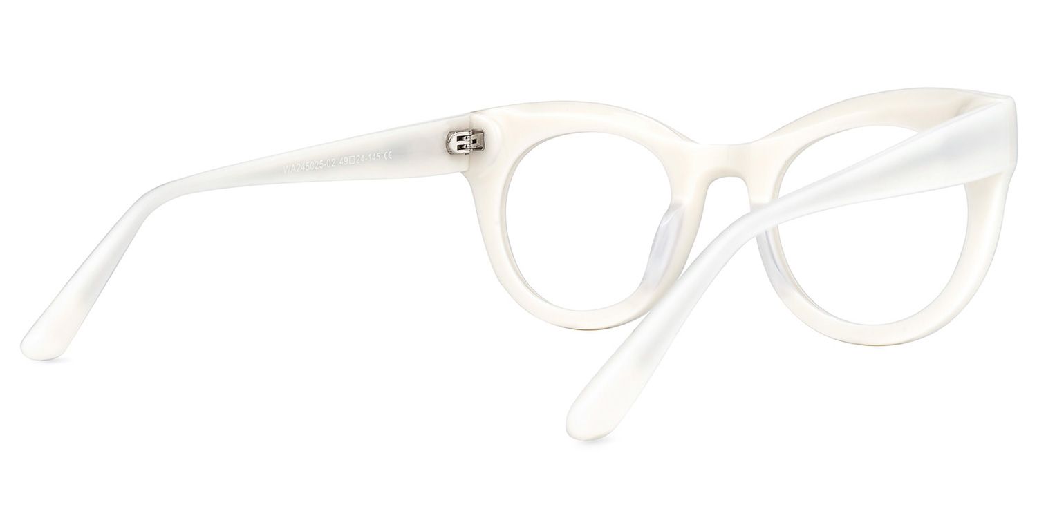 Dembo - Round White Eyeglasses - 3