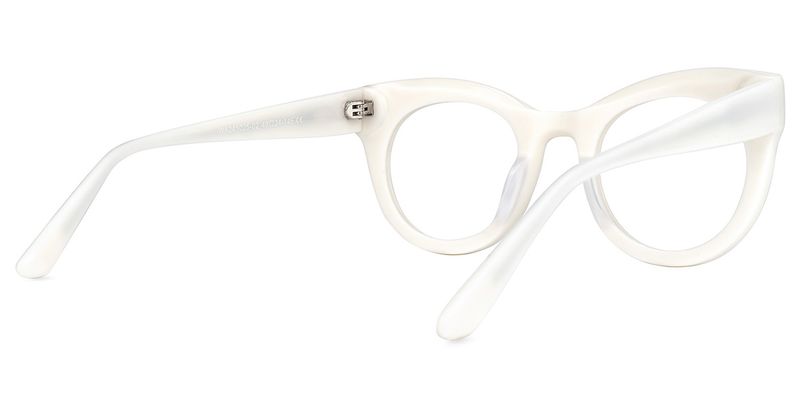 Dembo - Round White Eyeglasses - 3