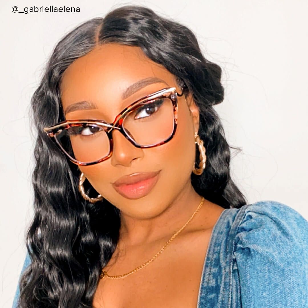 Janina - Cat Eye Floral Eyeglasses - 9