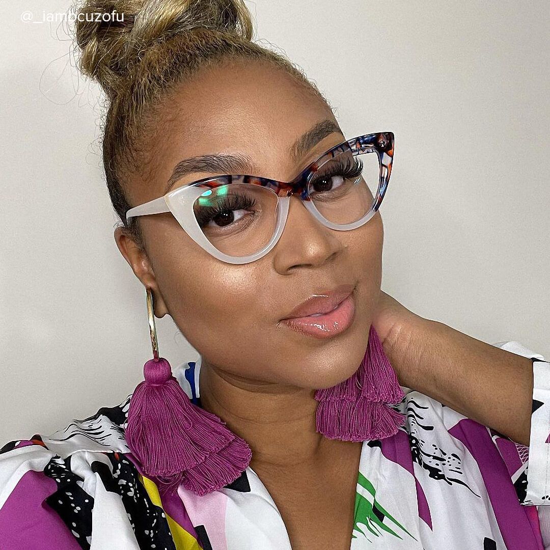 Antoinette - Cat Eye Blue/Orange Eyeglasses - 9