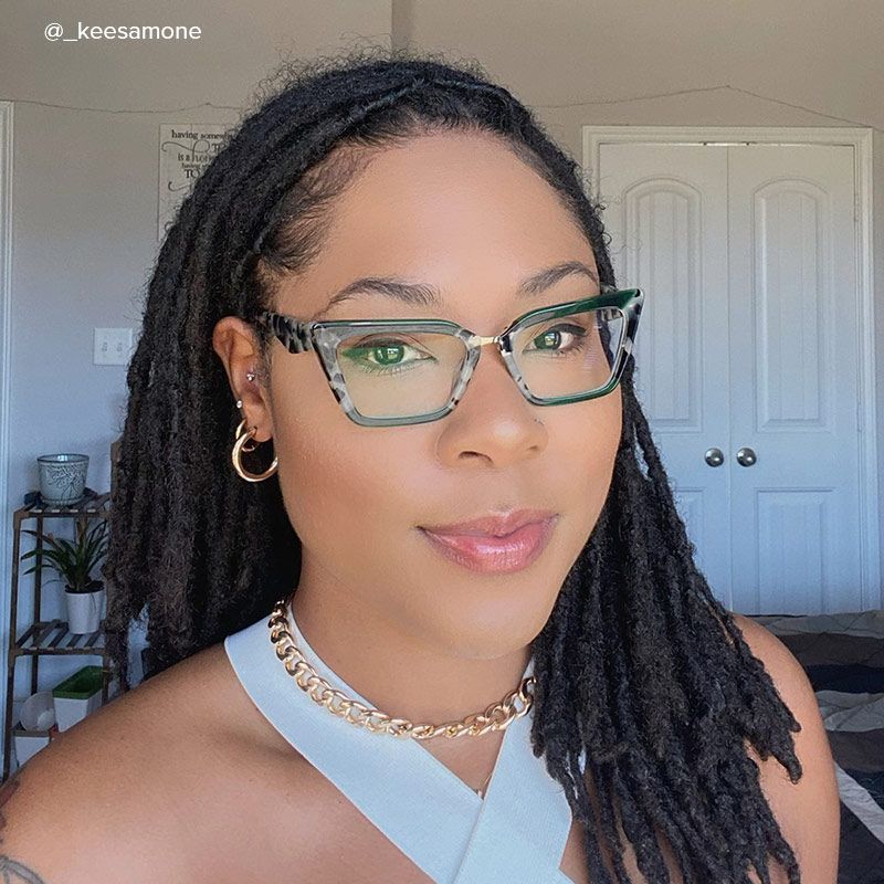 Petrie - Rectangle Green/Tortoise Two-tone Eyeglasses - 9