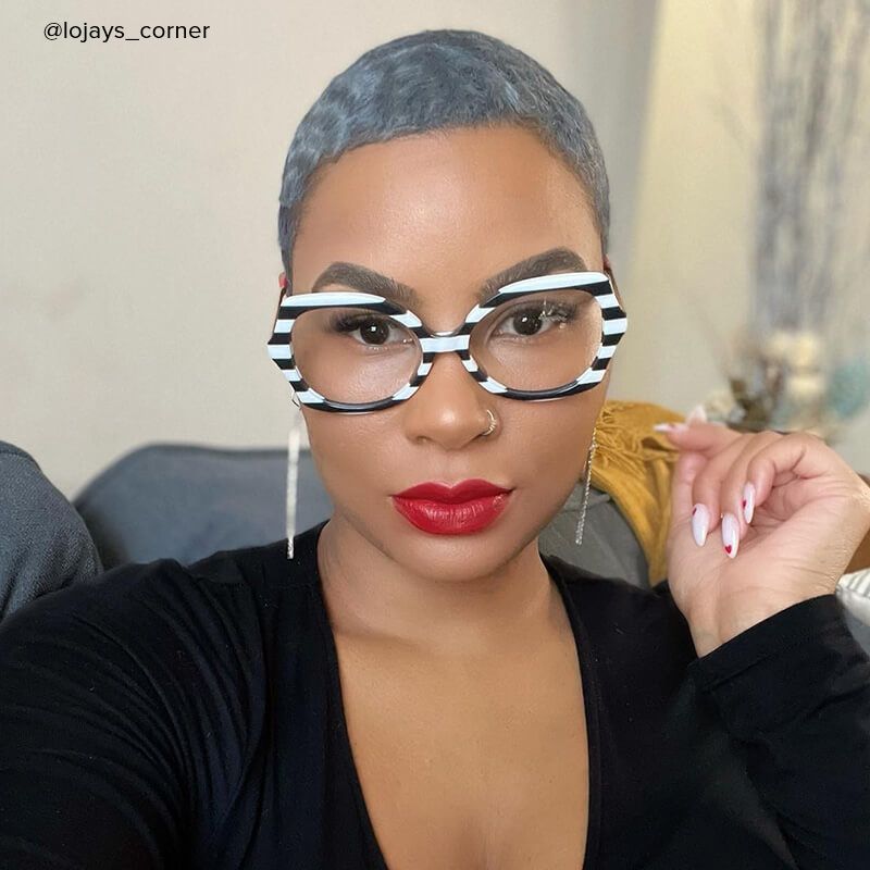 Julietta - Geometric White/Black Eyeglasses - 6