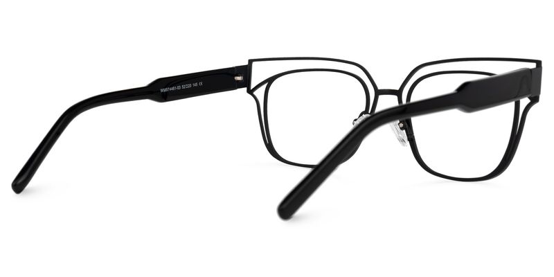 Kadie - Rectangle Black Eyeglasses - 3
