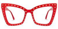 Cyndi - Square Red Eyeglasses