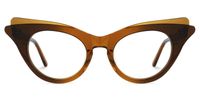 Debra - Cat Eye Brown Eyeglasses | Vooglam Angle View