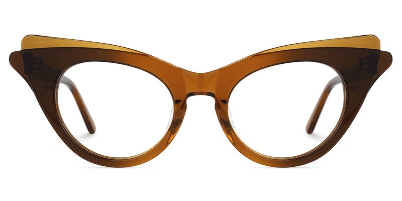 Debra - Cat Eye Brown Eyeglasses