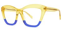 Murdock - Square Yellow Eyeglasses | Vooglam Front View