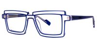 Joselyn - Rectangle Blue Eyeglasses | Vooglam Front View