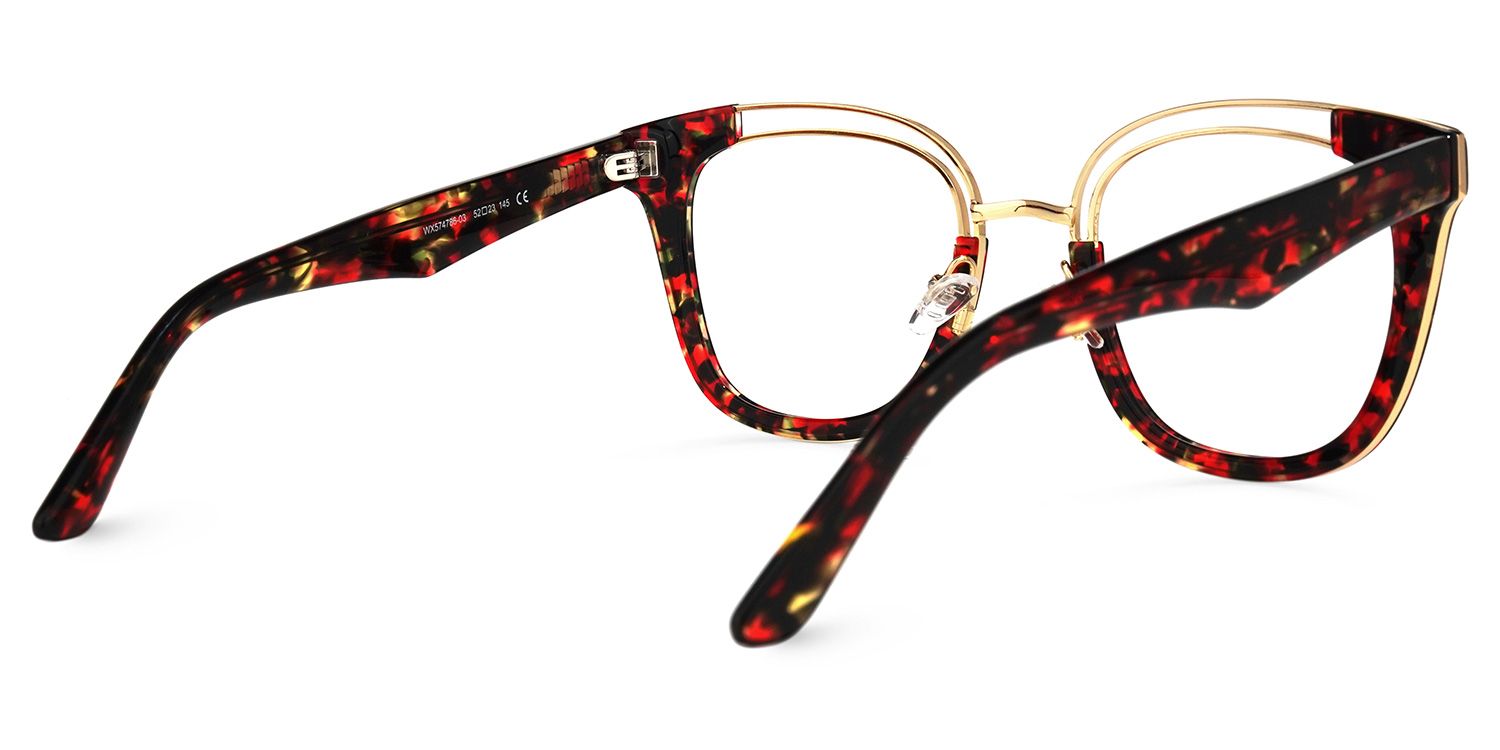 Square Floral Eyeglasses - 3
