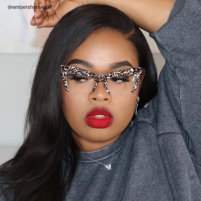 Garza - Cat Eye Leopard Eyeglasses - 9