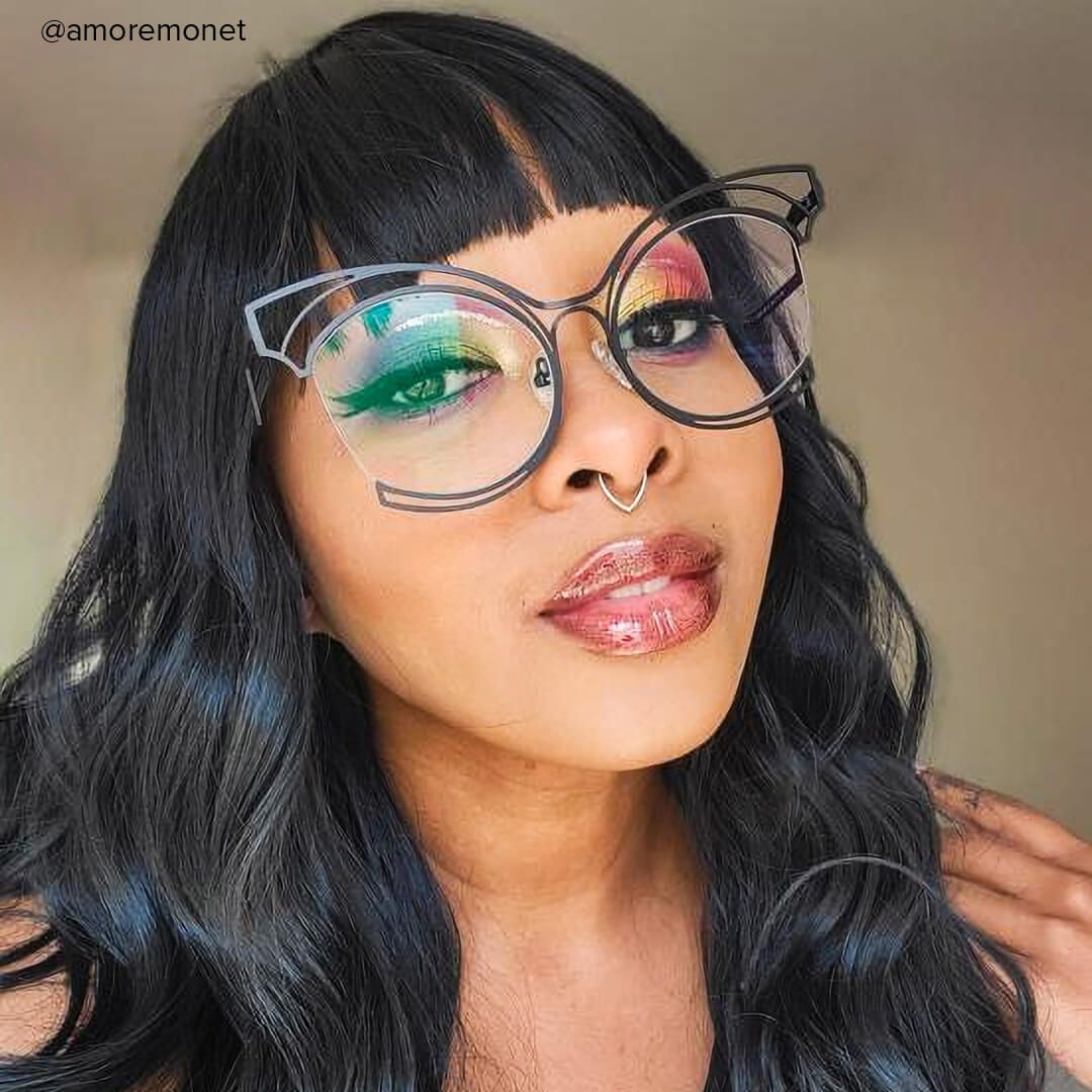 Maggie - Cat Eye Black Eyeglasses - 9