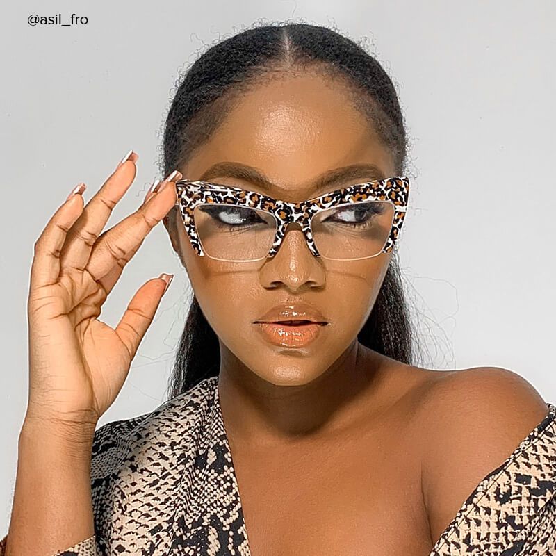 Garza - Cat Eye Leopard Eyeglasses - 7