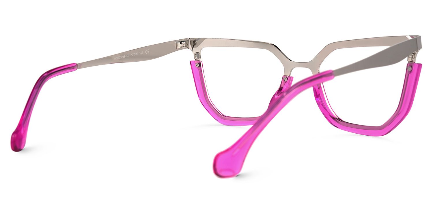 Leeza - Geometric Pink Eyeglasses - 3