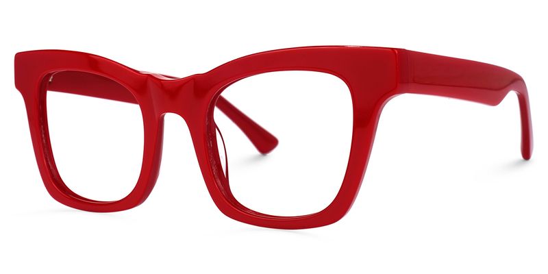 Stevens - Rectangle Red Eyeglasses