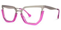 Leeza - Geometric Pink Eyeglasses - 2