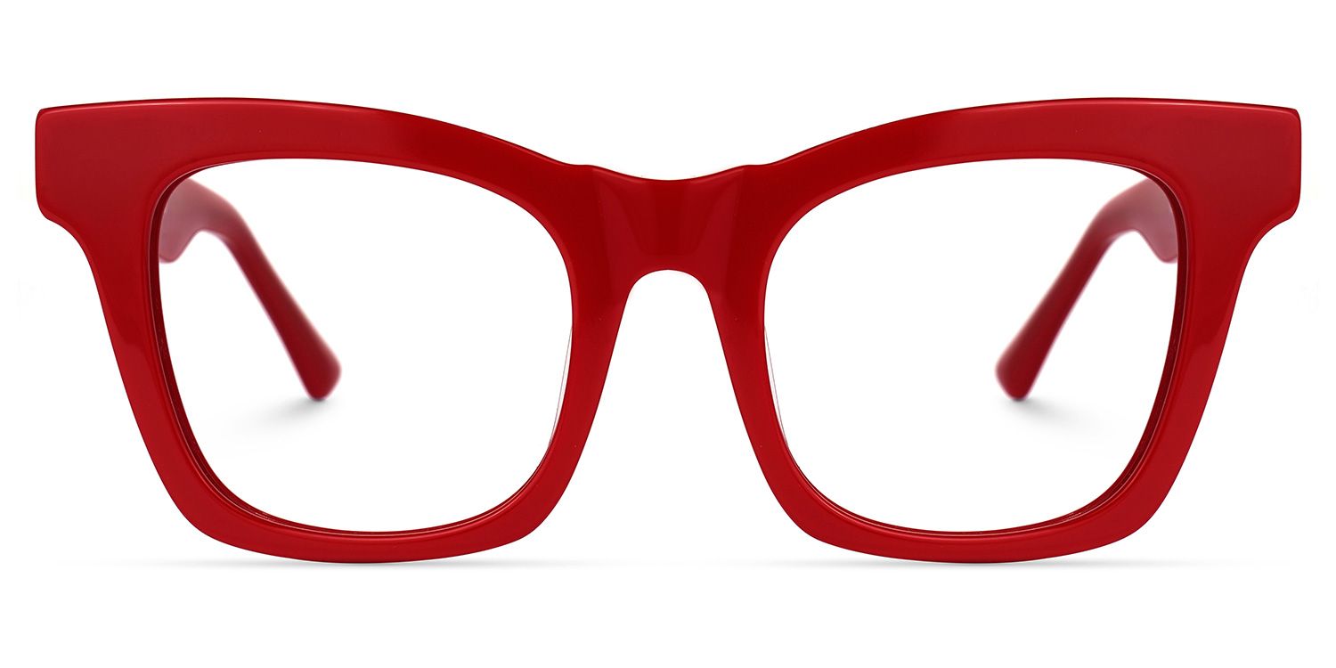 Stevens - Rectangle Red Eyeglasses - 1