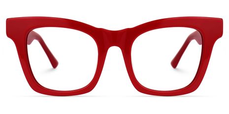 Stevens - Rectangle Red Eyeglasses