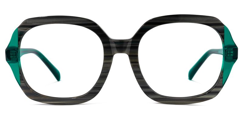 Square Dark/Green Eyeglasses | Vooglam.com