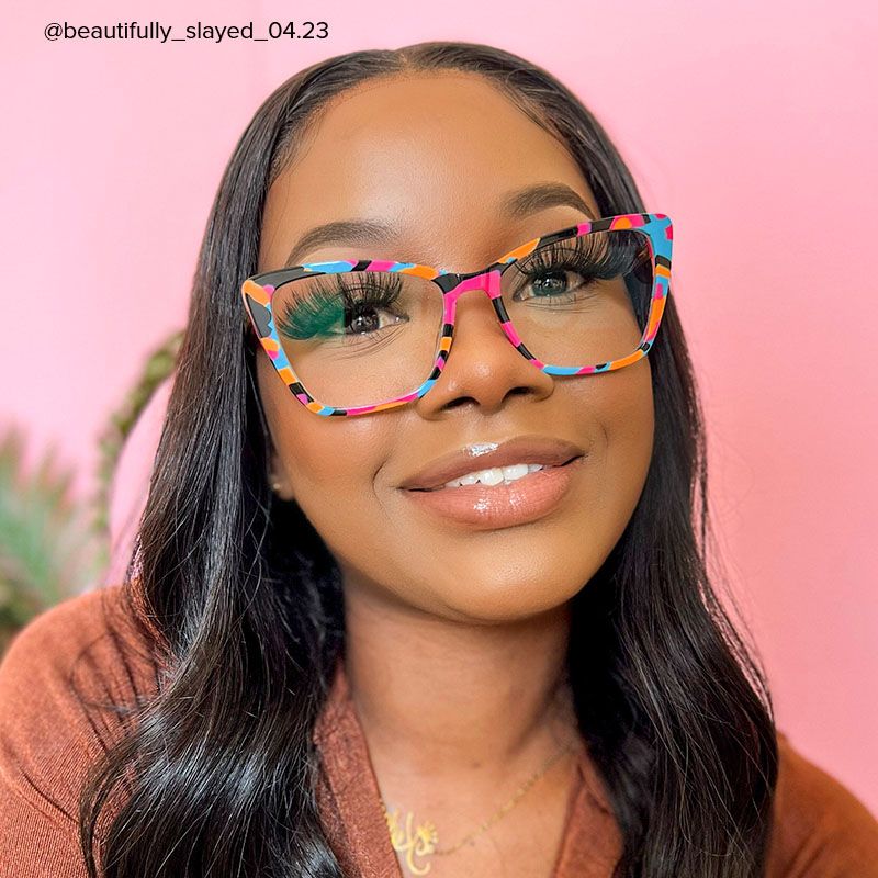 Sanchez - Rectangle Blue/Orange Eyeglasses - 9