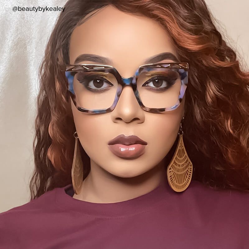 Fabianne - Square Floral Eyeglasses - 6