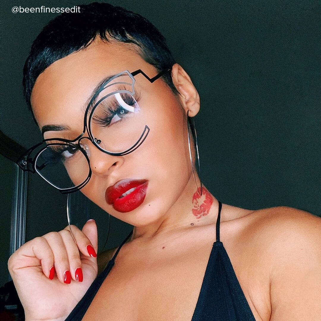 Maggie - Cat Eye Black Eyeglasses - 7