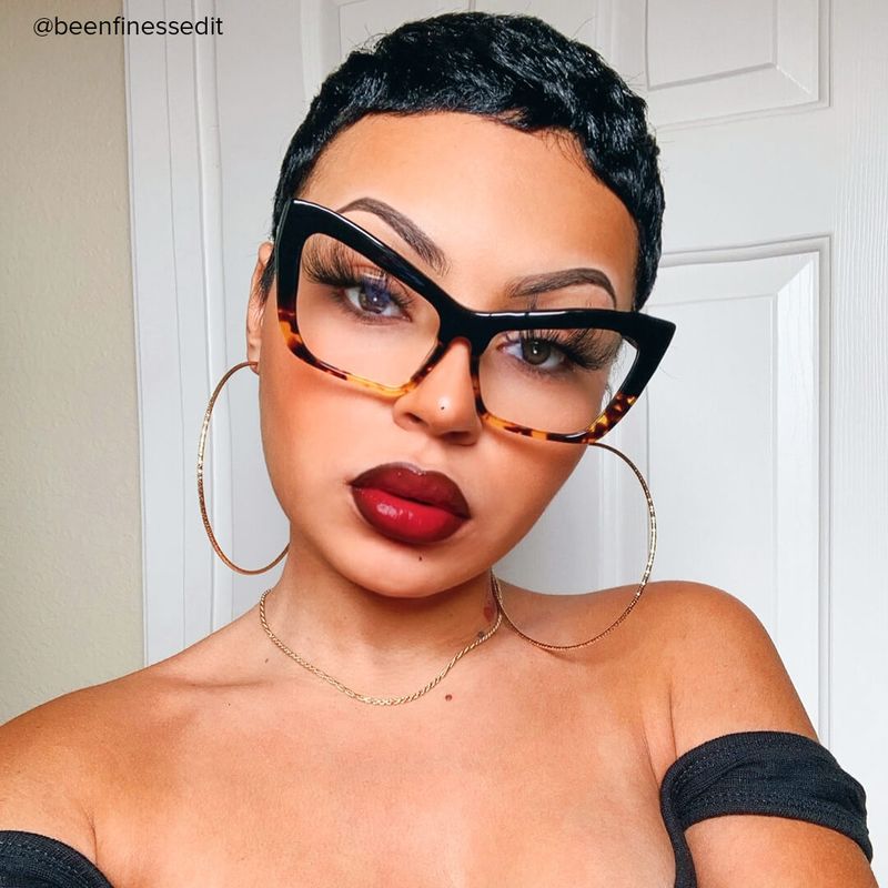 Bader - Cat Eye Black/Tortoise Eyeglasses | Vooglam