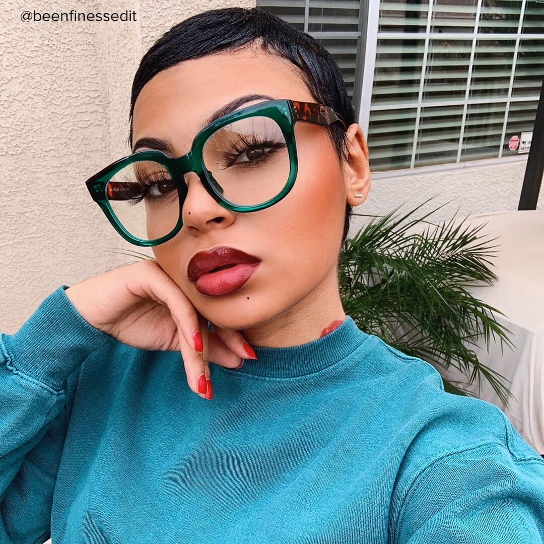 Vernetta - Square Dark/Green Eyeglasses - 11