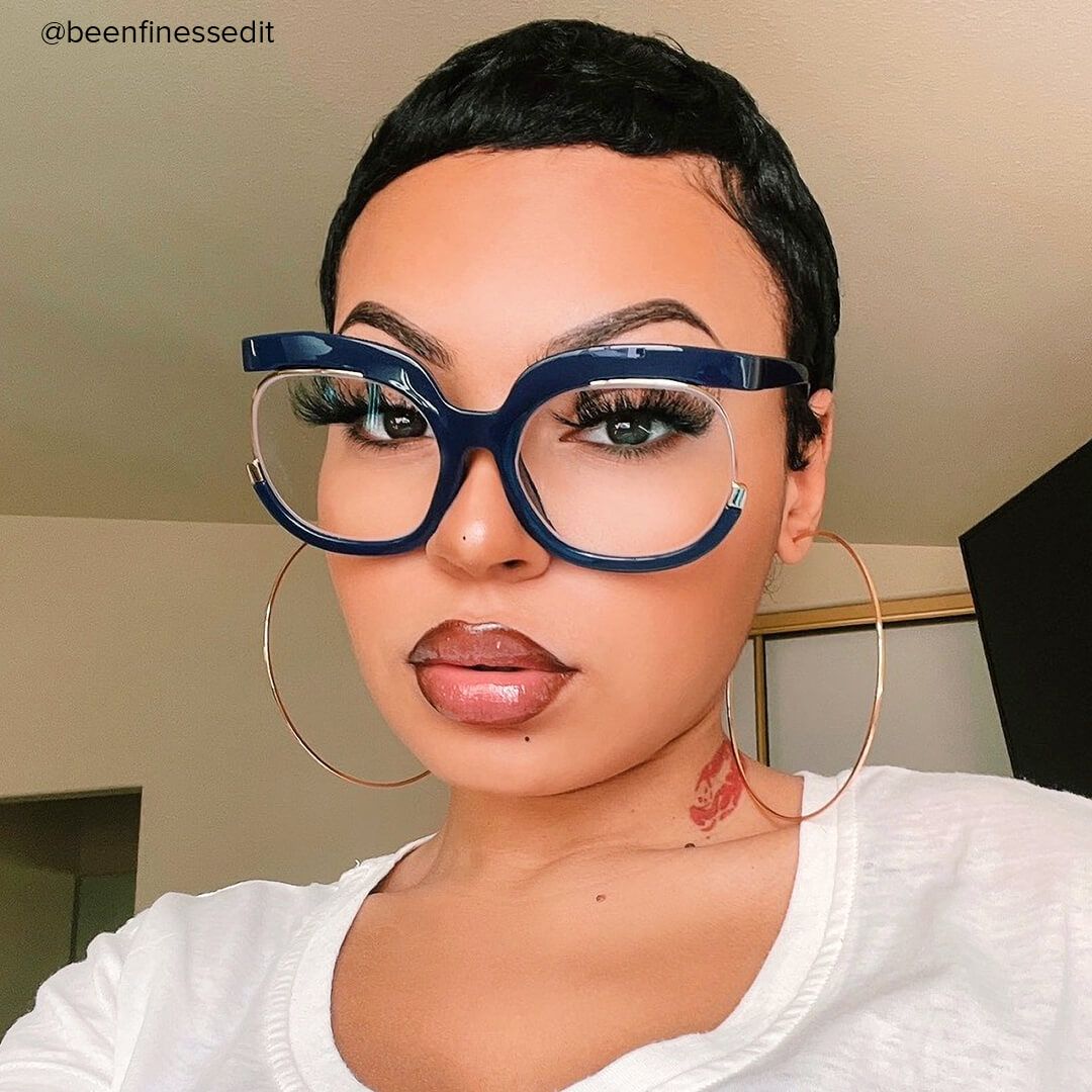 Fredia - Square Dark/Blue Eyeglasses - 7