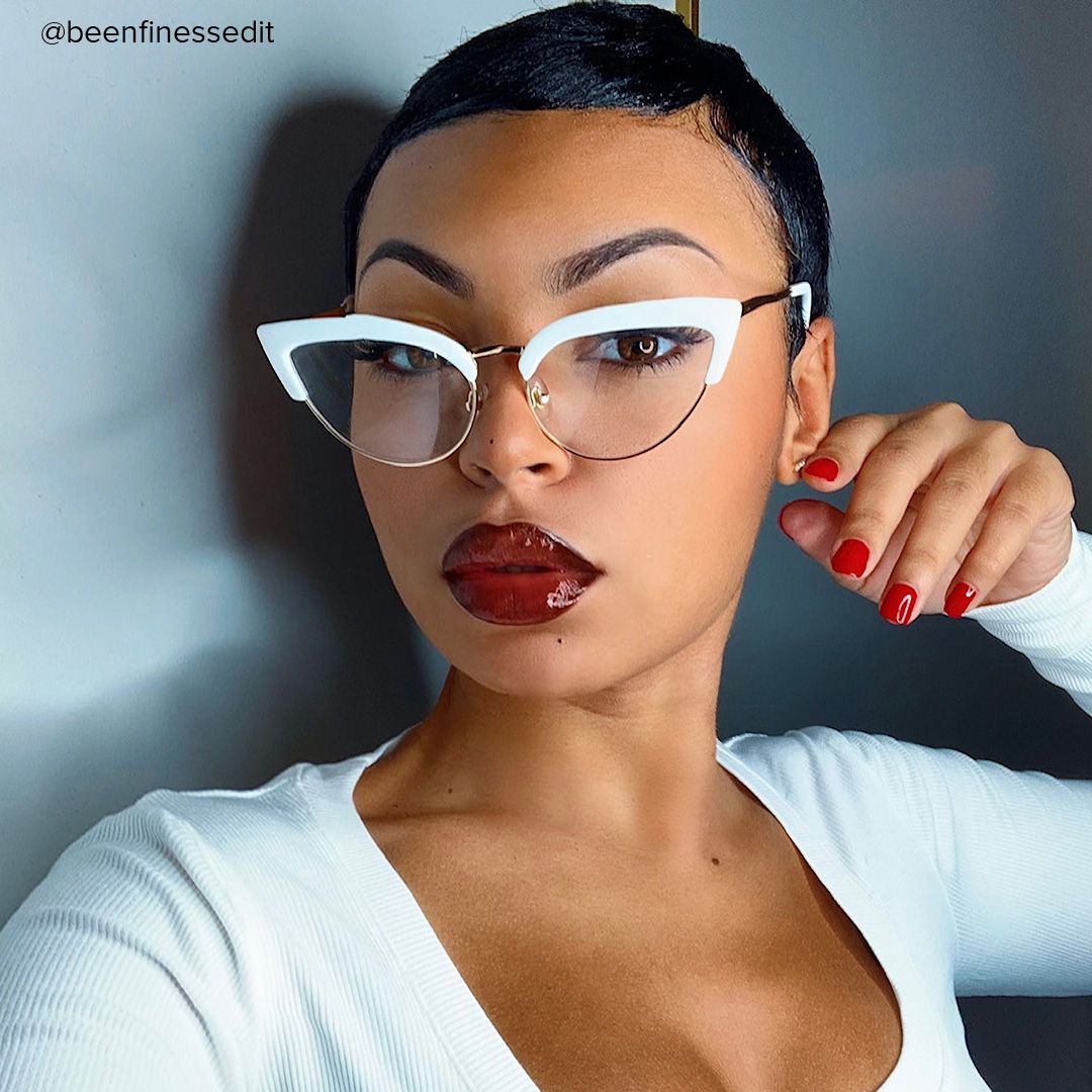 Faith - Cat Eye White Eyeglasses │ Vooglam- 8