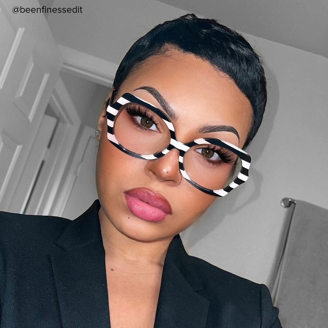 Julietta - Geometric White/Black Eyeglasses - 9