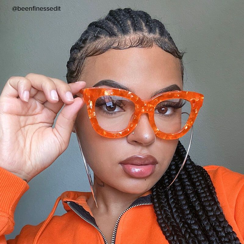 Jerrie - Round Orange Eyeglasses - 10